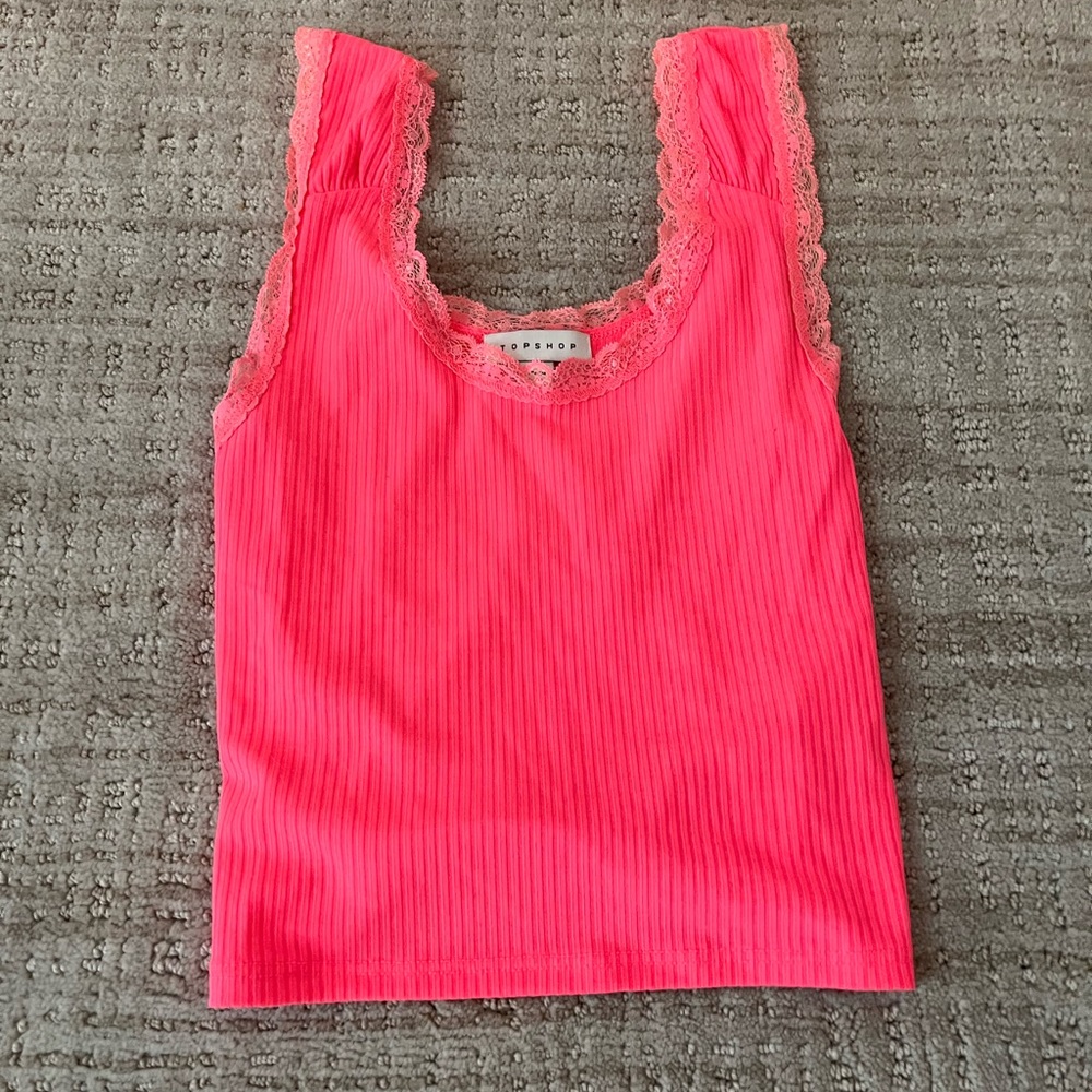 Topshop neon pink shirt